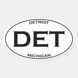 DET - Detroit Michigan Ovaler Aufkleber