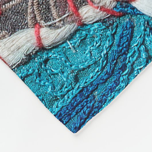 Detail alte bunte Patchwork-Teppich, Indien. Nah Fleecedecke (Ecke)