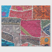 Detail alte bunte Patchwork-Teppich, Indien. Nah Geschenkpapier (Flach)