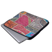 Detail alte bunte Patchwork-Teppich, Indien. Nah Laptopschutzhülle (Vorne Knopf)