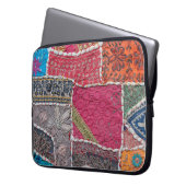 Detail alte bunte Patchwork-Teppich, Indien. Nah Laptopschutzhülle (Vorderseite Links)