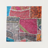 Detail alte bunte Patchwork-Teppich, Indien. Nah Wandteppich (Vorderseite)