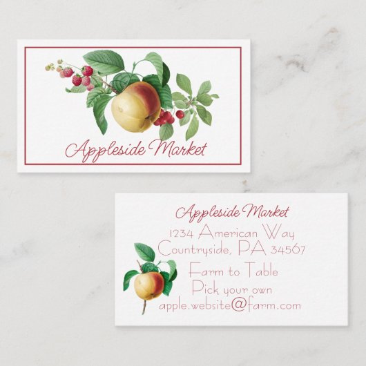 Detail Apple und Berry Stem Visitenkarte (Vorne/Hinten)