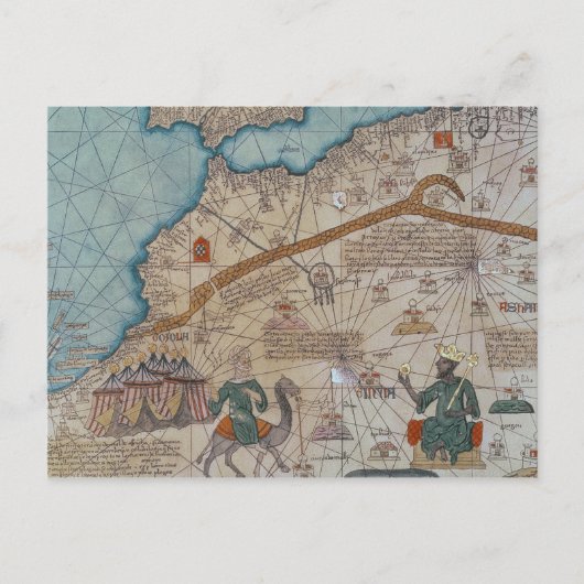Detail aus dem katalanischen Atlas, 1375 Postkarte (Vorderseite)