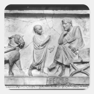 Detail aus dem Sarkophagen von Cornelius Quadratischer Aufkleber