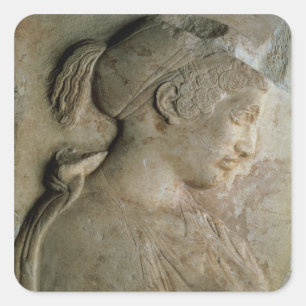 Detail aus der Stela von Philis, aus Thasos, c.5 t Quadratischer Aufkleber