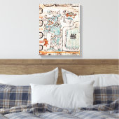 Detail aus einem Maya-Codex Leinwanddruck (Insitu (Schlafzimmer))