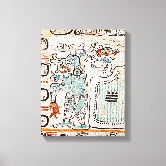Detail aus einem Maya-Codex Leinwanddruck (Vorderseite)