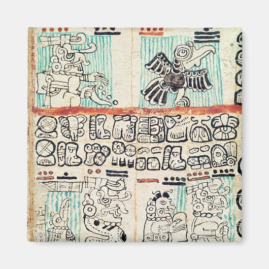 Detail aus einem Maya-Codex Magnet (Vorne)