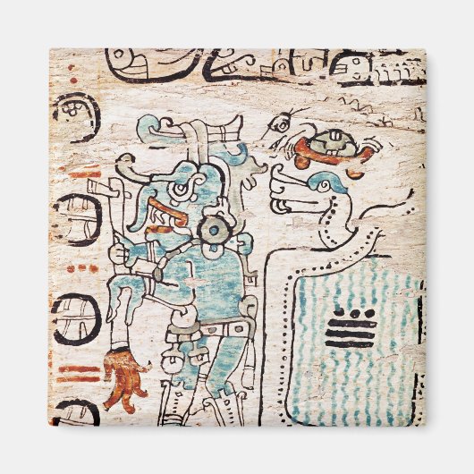 Detail aus einem Maya-Codex Magnet (Vorne)