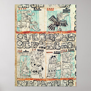 Detail aus einem Maya-Codex Poster