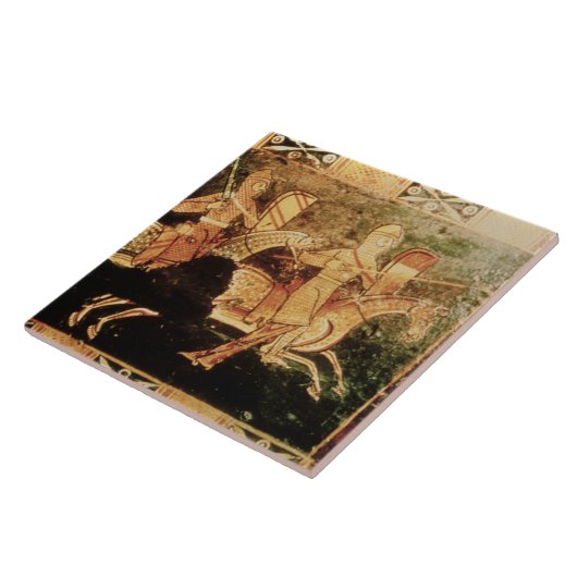 Detail aus einer Hochzeitskiste, die Soldaten-Ki d Fliese (Seite)