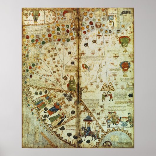 Detail aus einer katalanischen Weltkarte Poster (Vorne)