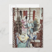 Detail aus einer Vase, die Männer beim Färben von Postkarte (Vorne/Hinten)