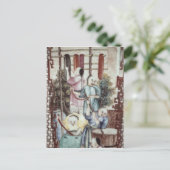 Detail aus einer Vase, die Männer beim Färben von Postkarte (Stehend Vorderseite)