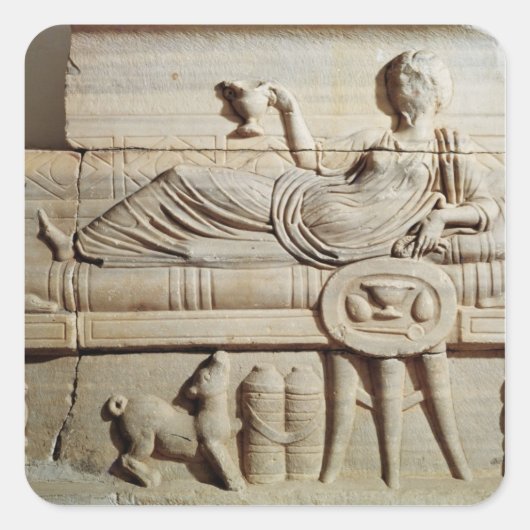 Detail aus Sarkophagen Quadratischer Aufkleber (Vorderseite)