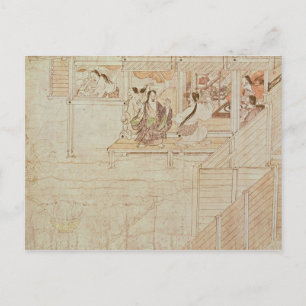 Detail aus Shigisan Engi Emaki, Kamakura Periode Postkarte