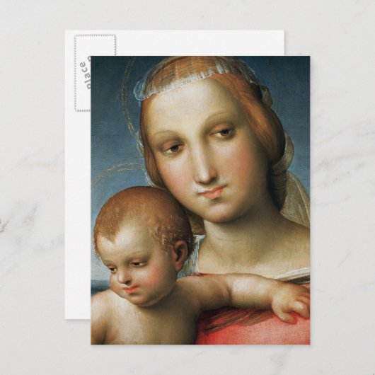 Detail aus<Virgin and Child>Rapha zugewiesen Postkarte (Vorne/Hinten)