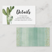 Detail Cactus White Blume Taco über Liebe Begleitkarte (Vorne/Hinten)