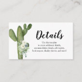 Detail Cactus White Blume Taco über Liebe Begleitkarte (Vorderseite)