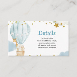 Detail Card Blue Hot Air Ballon Jungle Tiere Begleitkarte