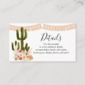 Detail Card Boho Cactus Taco über Liebe Pampas Gra Begleitkarte (Vorderseite)