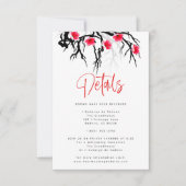 Detail Card Japanischer Blossom Zweigstelle Blumen RSVP Karte (Vorderseite)