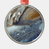 Detail der Atmosphäre von Jupiter Großer Roter Fle Silbernes Ornament (Vorne)