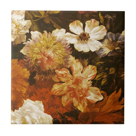 Detail der Blumen (Öl auf Leinwand) Fliese (Vorderseite)