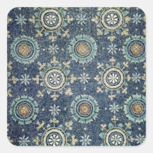 Detail der Blumendekoration von der Wölbung Quadratischer Aufkleber