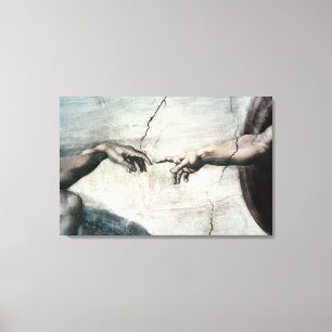 Detail der Hände von <Creation of Adam> durch Leinwanddruck