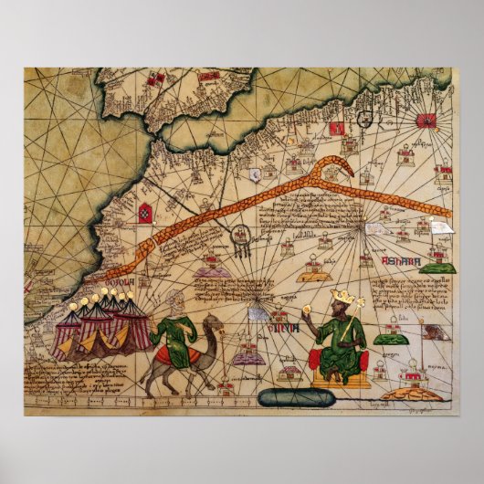 Detail der Kopie einer katalanischen Karte Europas Poster (Vorne)