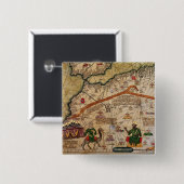 Detail der Kopie einer katalanischen Karte von Button (Vorne & Hinten)