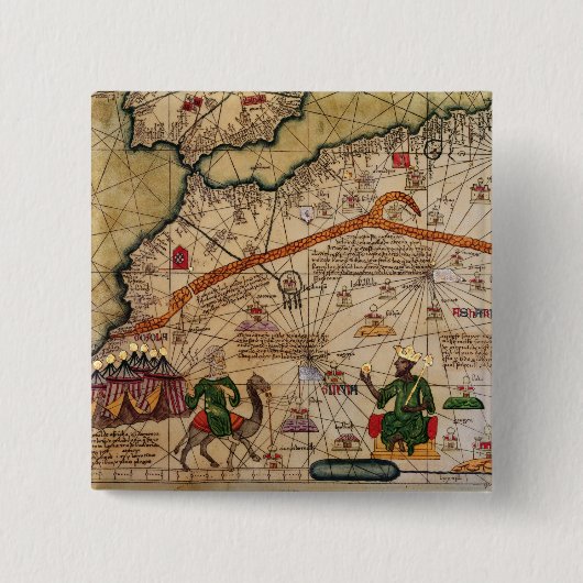 Detail der Kopie einer katalanischen Karte von Button (Vorderseite)