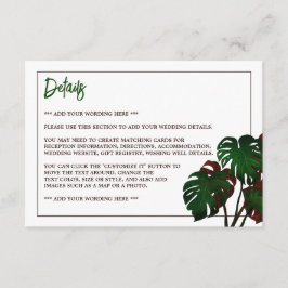 Detail der Monstera Beach Hochzeiten im Tropical Begleitkarte