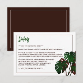 Detail der Monstera Beach Hochzeiten im Tropical Begleitkarte