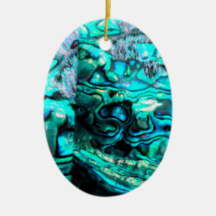 Detail der Muschel: Türkis abalone paua Keramikornament