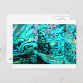 Detail der Muschel: Türkis abalone paua Postkarte (Vorne/Hinten)