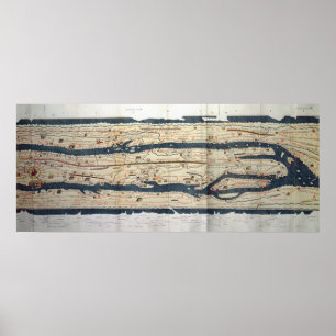 Detail der Peutinger Tabelle Poster