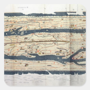 Detail der Peutinger Tabelle Quadratischer Aufkleber