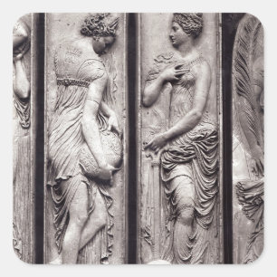 Detail der Reliefs Quadratischer Aufkleber