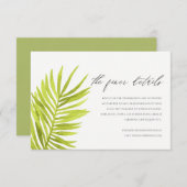 DETAIL DER RUSTIKEN-PALMLEAF-FOLIAGE-WEDING EINLADUNG (Vorne/Hinten)