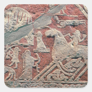 Detail der Zahlen zur Darstellung einer Saga Quadratischer Aufkleber