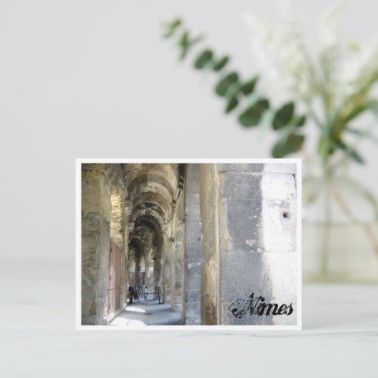 Detail des Amphitheaters, Nimes, Frankreich Postkarte (Stehend Vorderseite)