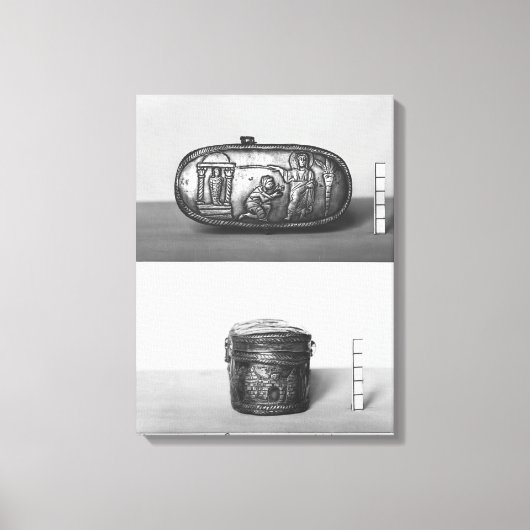 Detail des Deckels eines Pyxids Leinwanddruck (Vorderseite)