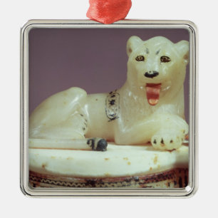 Detail des Deckels eines Unguentglases mit einer Ornament Aus Metall