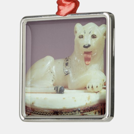 Detail des Deckels eines Unguentglases mit einer Ornament Aus Metall (Links)