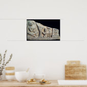 Detail des Fries mit Relief, das einen Sitzplatz d Poster (Küche)