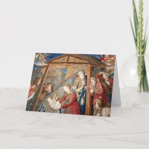 Detail des Geburt-Christi-Teppichs Feiertagskarte