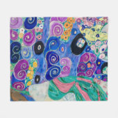 Detail des Maiden von Gustav Klimt Fleecedecke (Vorderseite (Horizontal))